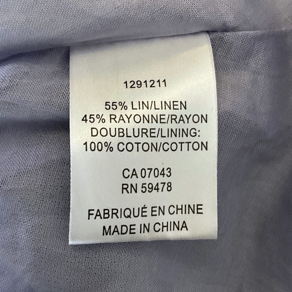 Caroline Constas Grecian Floral Linen Blend Maxi Dress Blue Boho Pokets S NWT - Picture 15 of 15